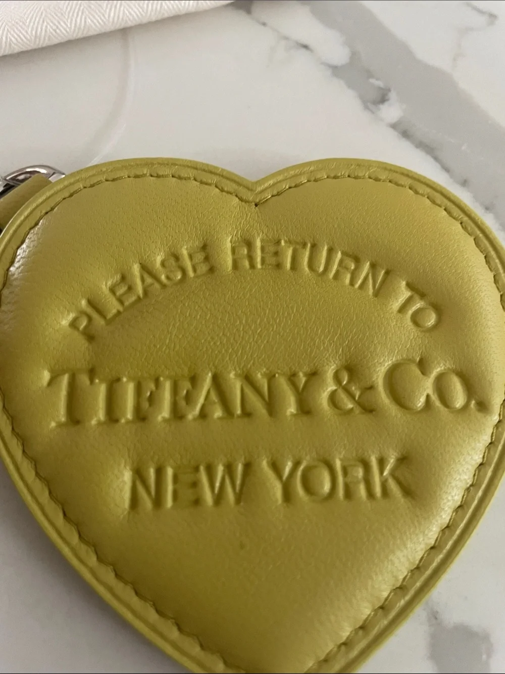 Return to Tiffany & Co. Yellow-Green Heart Key Charm